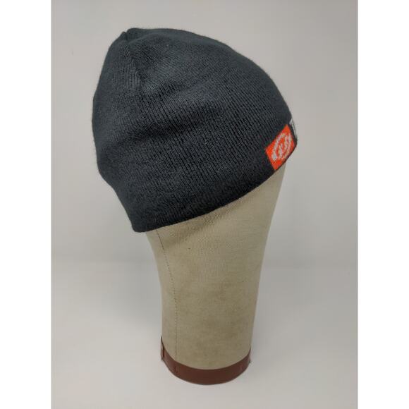 The House Striped Beanie Hat Orange & Black Spell Out Logo Knit - Picture 12 of 13